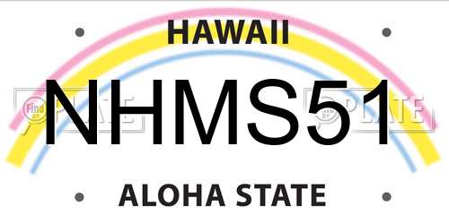 NHMS51 Hawaii License Plate