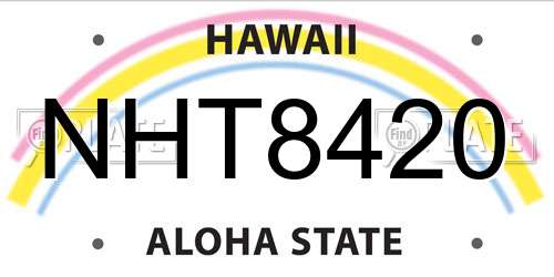 NHT8420 Hawaii License Plate