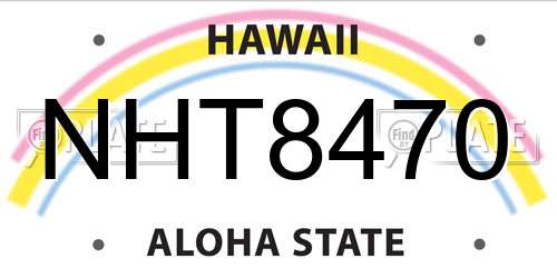 NHT8470 Hawaii License Plate