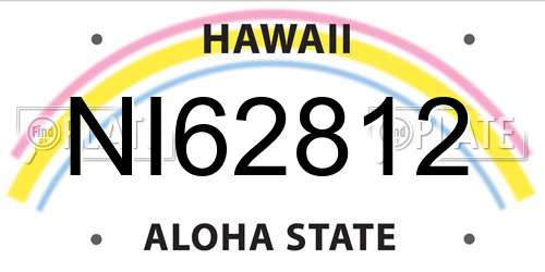 NI62812 Hawaii License Plate