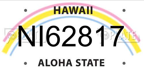 NI62817 Hawaii License Plate