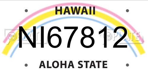 NI67812 Hawaii License Plate