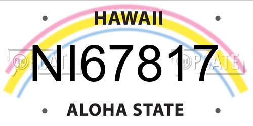 NI67817 Hawaii License Plate