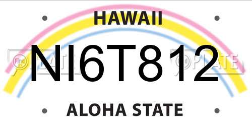 NI6T812 Hawaii License Plate