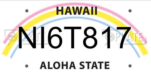 NI6T817 Hawaii License Plate