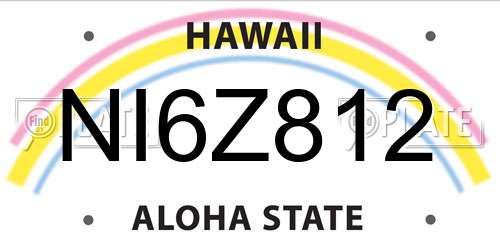 NI6Z812 Hawaii License Plate
