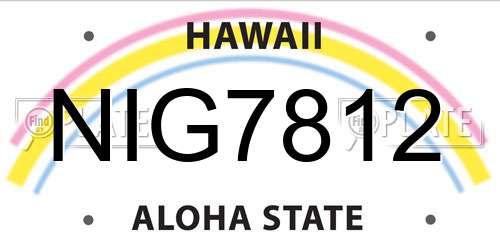NIG7812 Hawaii License Plate