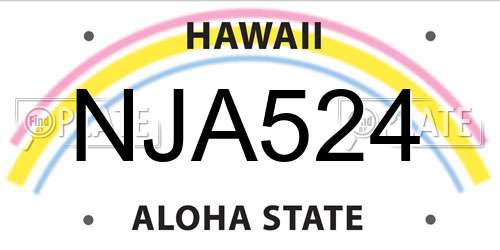 NJA524 Hawaii License Plate