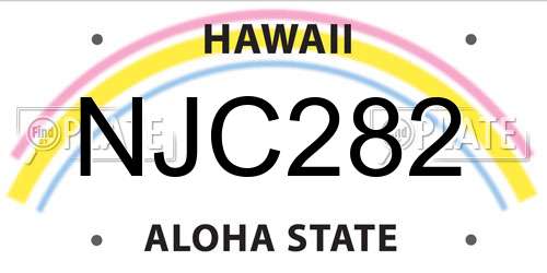 NJC282 Hawaii License Plate