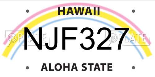 NJF327 Hawaii License Plate