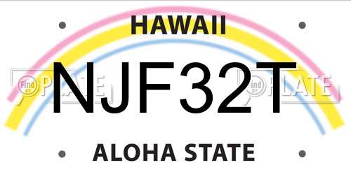NJF32T Hawaii License Plate