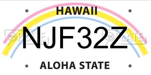 NJF32Z Hawaii License Plate