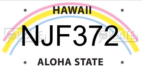 NJF372 Hawaii License Plate