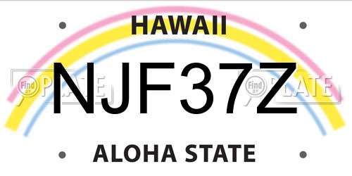 NJF37Z Hawaii License Plate