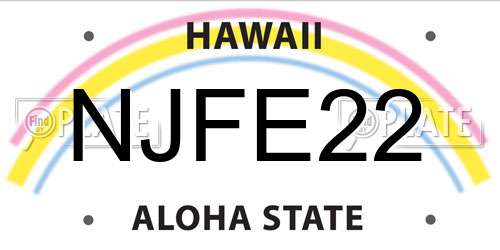 NJFE22 Hawaii License Plate