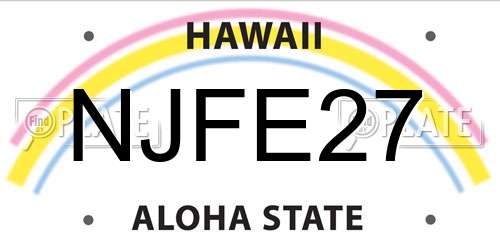 NJFE27 Hawaii License Plate