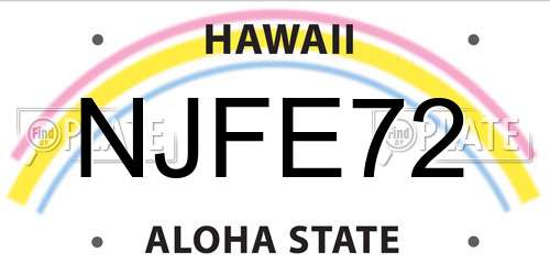 NJFE72 Hawaii License Plate