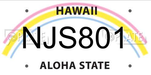 NJS801 Hawaii License Plate