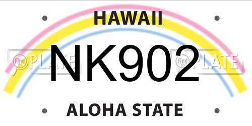 NK902 license plate in HI state