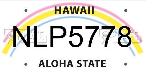 NLP5778 Hawaii License Plate