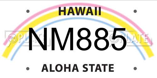 NM885 Hawaii License Plate