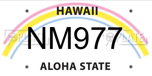 NM977 Hawaii License Plate