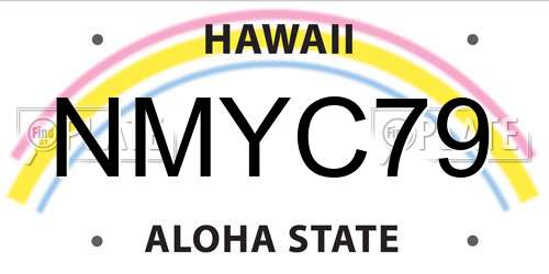 NMYC79 Hawaii License Plate