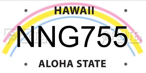 NNG755 Hawaii License Plate
