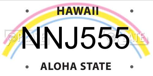 NNJ555 Hawaii License Plate