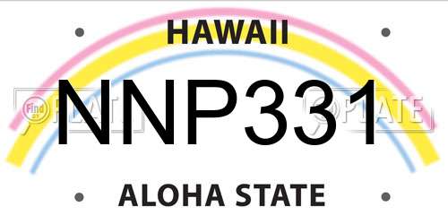 NNP331 Hawaii License Plate