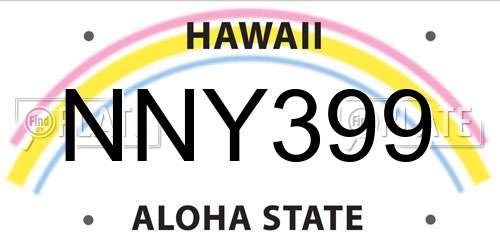 NNY399 Hawaii License Plate
