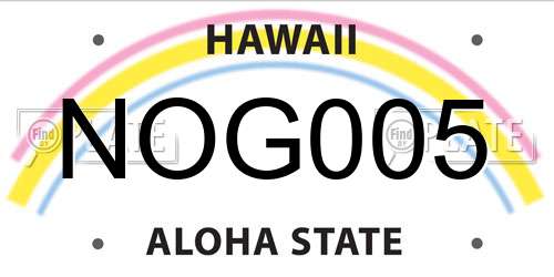 NOG005 Hawaii License Plate