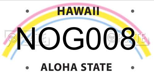 NOG008 Hawaii License Plate