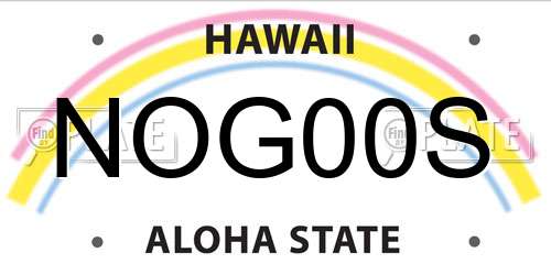 NOG00S Hawaii License Plate