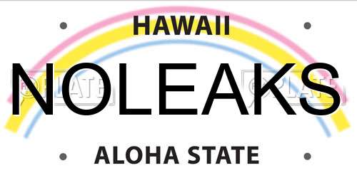 NOLEAKS Hawaii License Plate