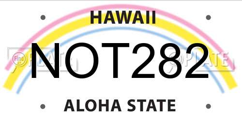 NOT282 Hawaii License Plate