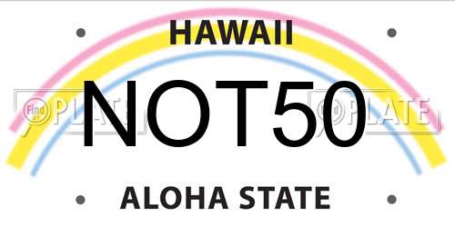 NOT50 Hawaii License Plate