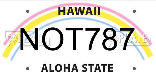 NOT787 Hawaii License Plate