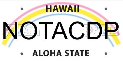 NOTACDP Hawaii License Plate