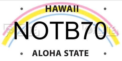 NOTB70 Hawaii License Plate