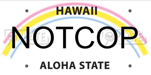 NOTCOP Hawaii License Plate