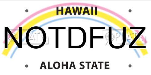 NOTDFUZ Hawaii License Plate