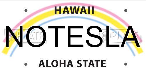 NOTESLA Hawaii License Plate