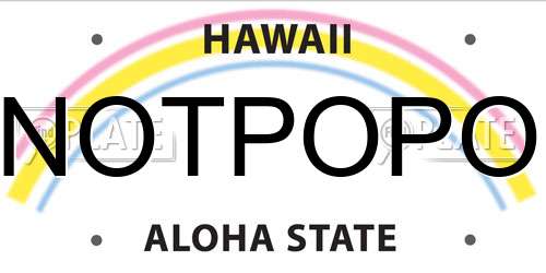 NOTPOPO Hawaii License Plate