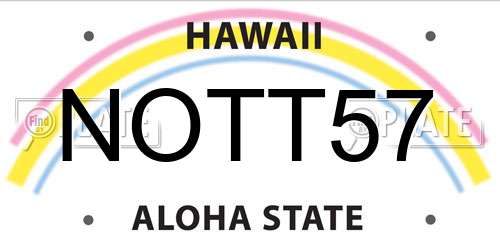 NOTT57 Hawaii License Plate