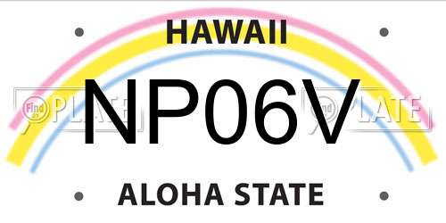 NP06V Hawaii License Plate