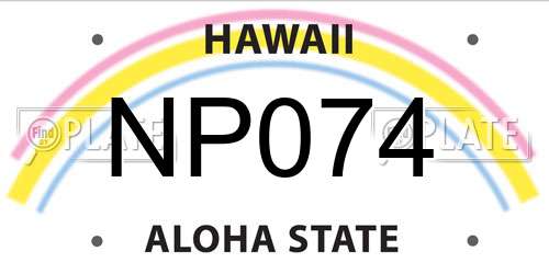 NP074 Hawaii License Plate