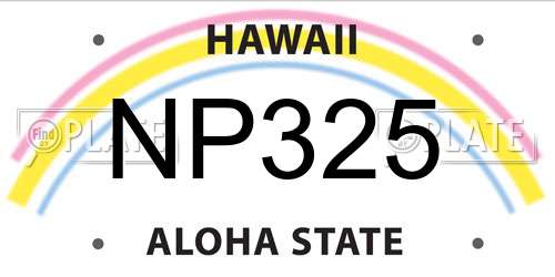 NP325 Hawaii License Plate