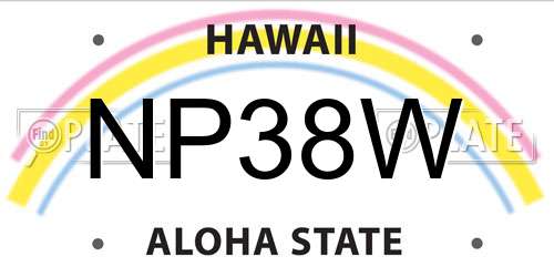 NP38W Hawaii License Plate