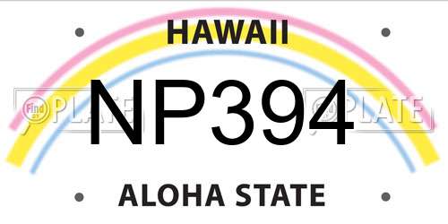 NP394 Hawaii License Plate